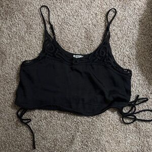 Elegant Black Lace Women's Crop Top